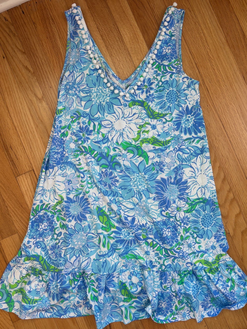 Lilly Pulitzer Women’s Blue, White & Green Floral Dress - Picture 1 of 3